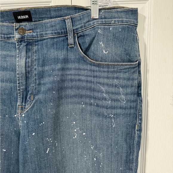 Hudson Men’s NWT Zane Reflex White paint splatter Skinny Leg Jeans size 42 - Picture 13 of 14